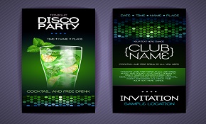 Disco party invitation card vector Disco party invitation card vector